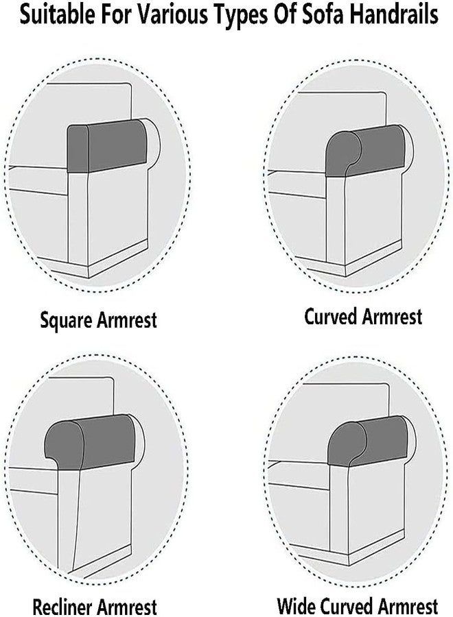 Chaexii Soft Sofa Armrest Covers, Skin-Friendly Stretch Polyester Armrest Covers, Comfortable Scratch Resistant Sofa Armrest Cover for Square Armrest/Curved Armrest/Reclining Armrest, One Pair,Ivory - Image 4